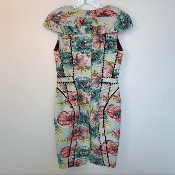 Byron Lars Beauty Mark Floral Brocade Garden Sheath Dress 6 Petite - Picture 8 of 16
